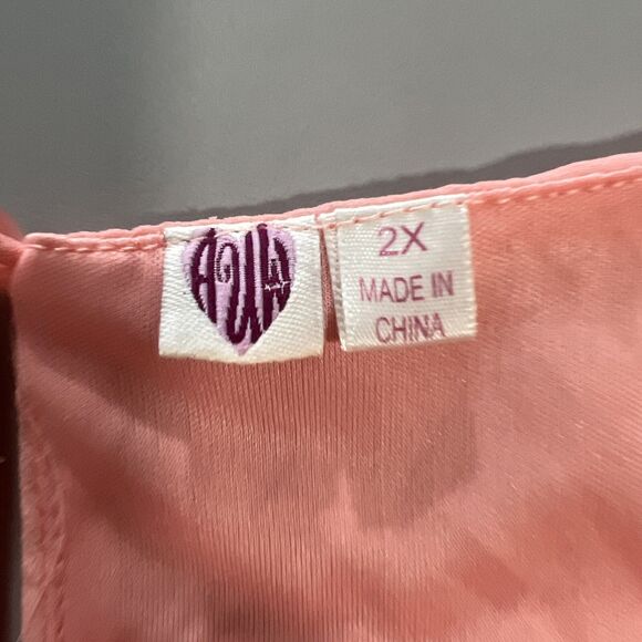 AUW Dress Women’s Plus 3X Short Chiffon Crocheted Retro 60’s ALine - Picture 3 of 9